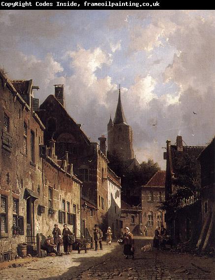 Adrianus Eversen A Dutch Street Scene